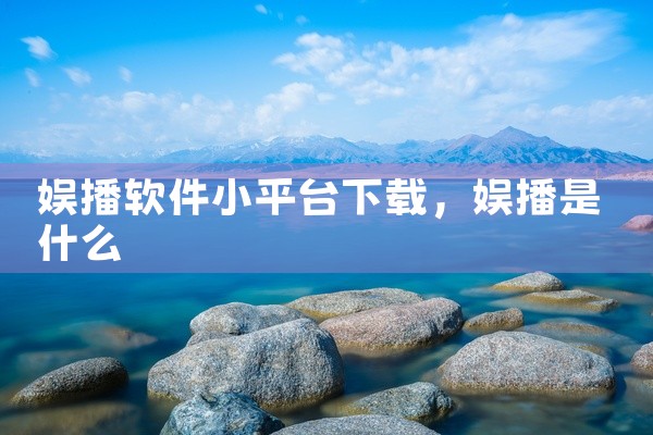 娱播软件小平台下载