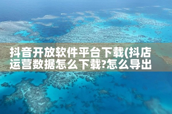 抖音开放软件平台下载