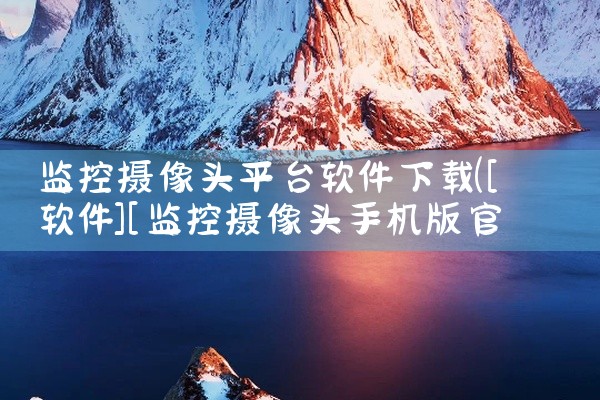 监控摄像头平台软件下载